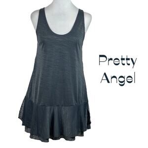 Pretty Angel Gray Cottage Fairy Ruffled Whimsical Tunic Top NWT Size S